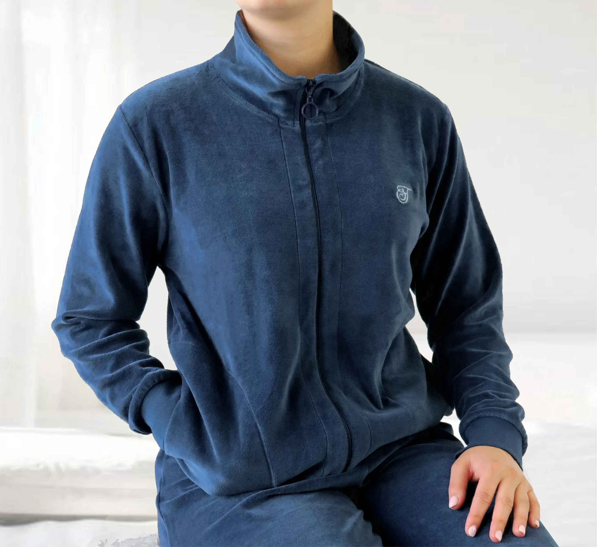 Tenderness Dames Huispak Velours Blauw