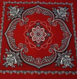 Zakdoek Rood Rozen 63X63 cm