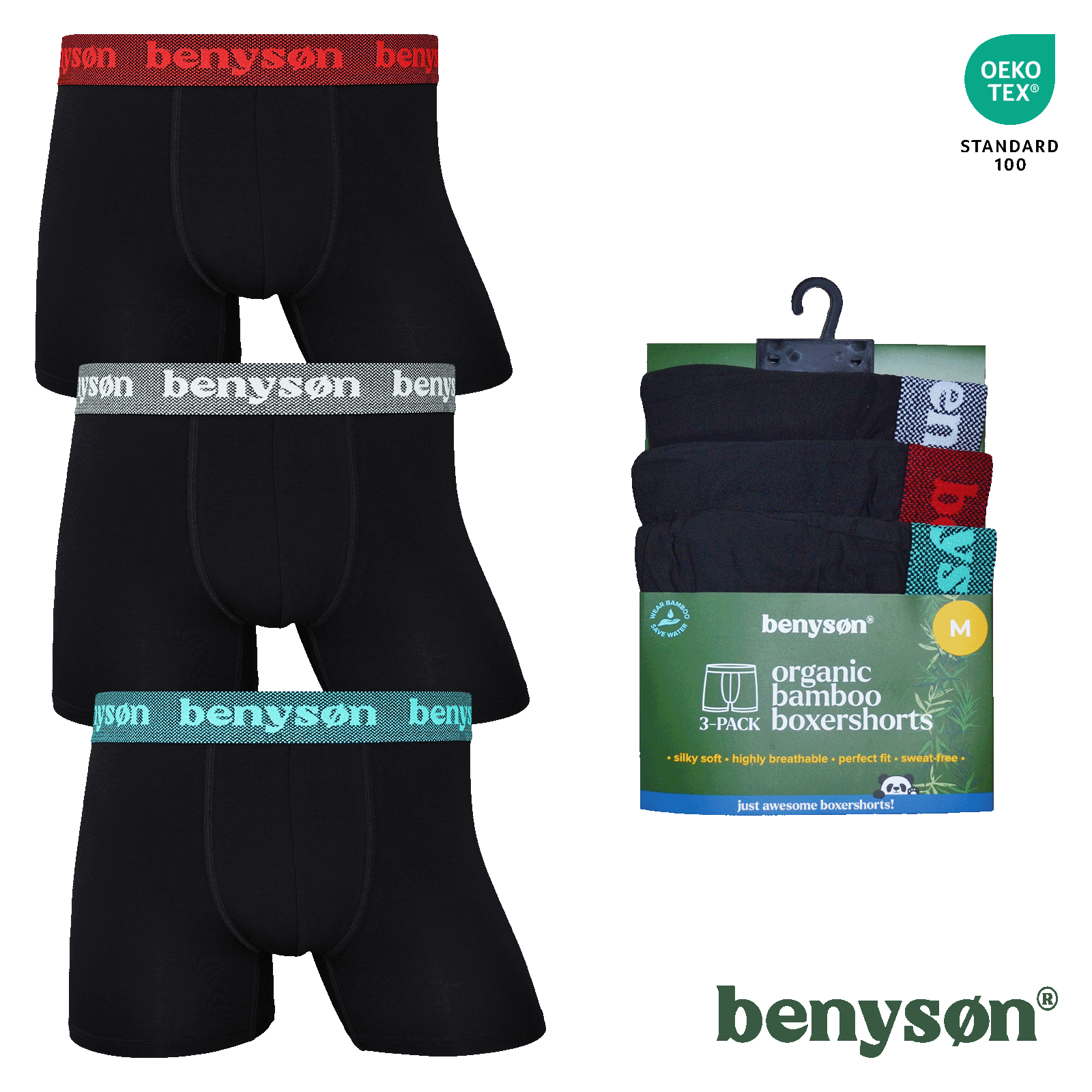 Benyson Bamboo Boxershort Heren 3-Pak