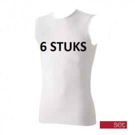 6 STUKS SET TANKTOPS WIT 