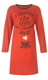 Temptation Dames Big Shirt Lange Mouw Coffee