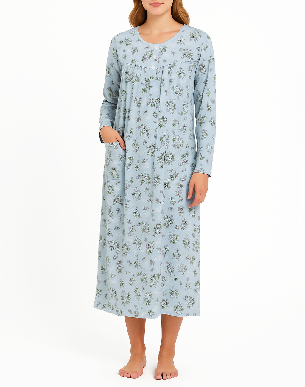 Fine Woman Extra Lang Nachthemd Lange Mouw  (120 cm)