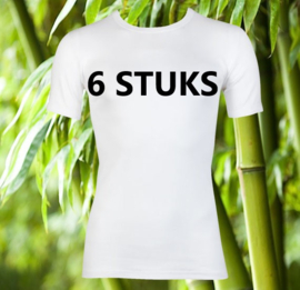 Boru Bamboe T-shirt korte mouwen 6 stuks