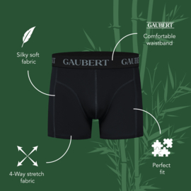 Gaubert Bamboe Heren Boxershort Zwart 3-pak