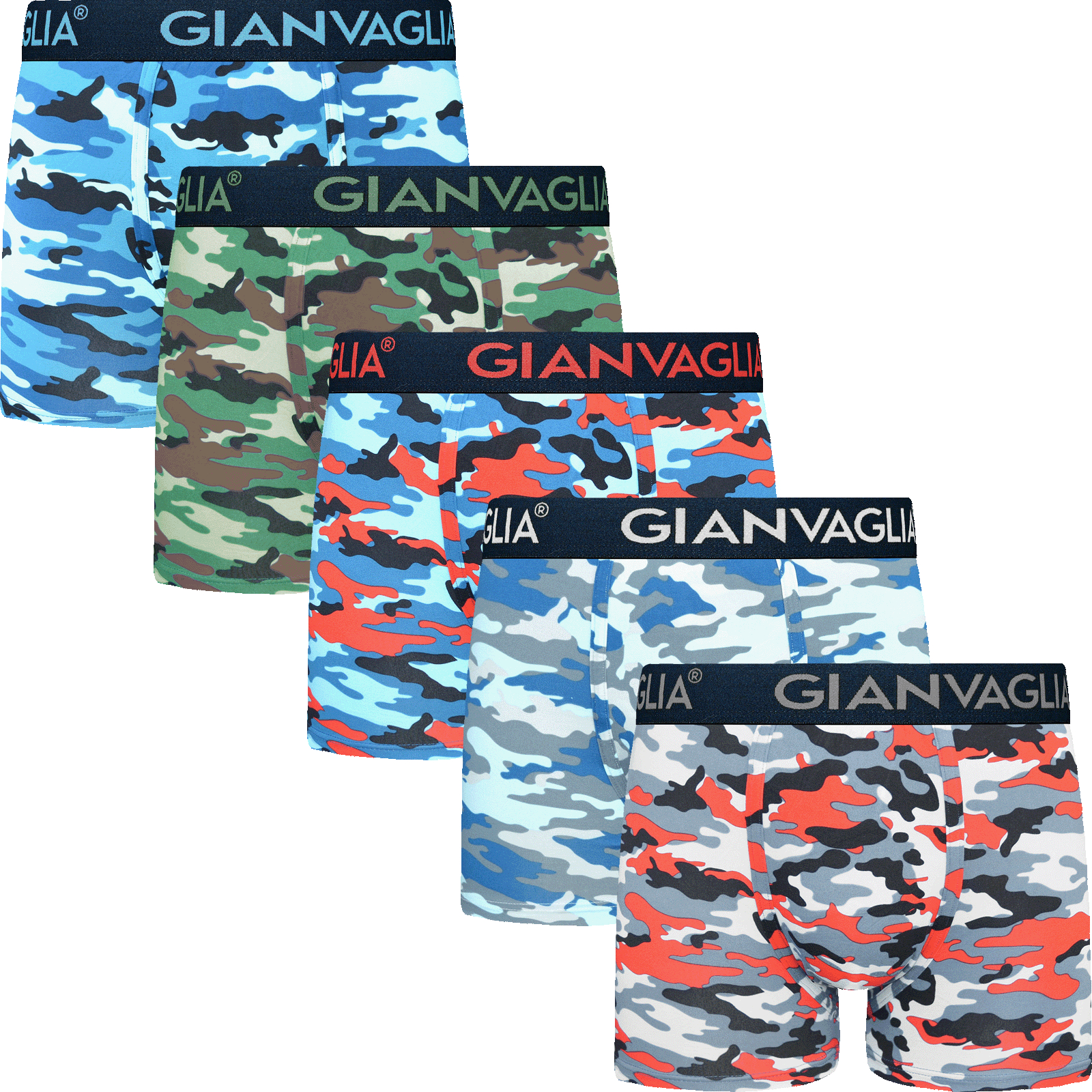 Gianvaglia Boxer Heren Legerprint 5-Pak