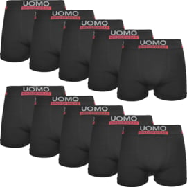 Uomo Boxershort Heren Zwart Microfiber Naadloos 10-Pak