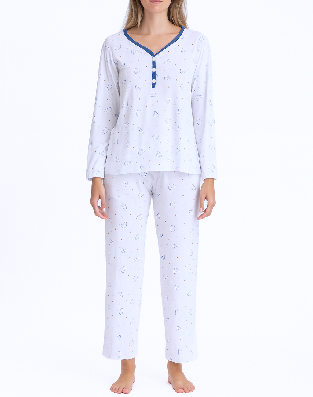 Fine Woman Pyjama Hearts Dames
