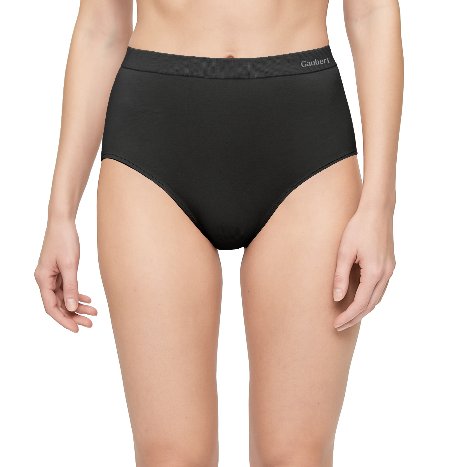 Gaubert® Naadloze Bamboe Hoge Taille Slips Zwart 6-Pak