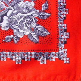 Zakdoek Rood Rozen 63X63 cm