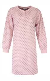 Tenderness Warm Dames Nachthemd Lange Mouwen Roze