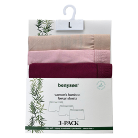 Benyson Bamboe Boxer Dames 3-pak Mix