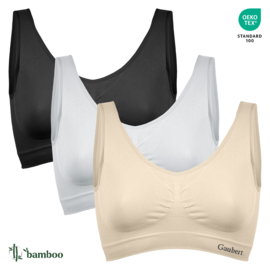 Naadloze Bamboe BH met Pads Gaubert 3-pak