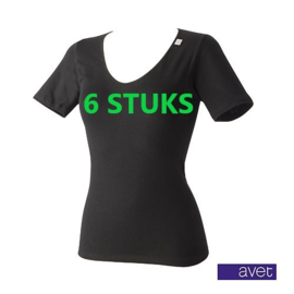 AVET DAMES SHIRT 7628 KORTE MOUW 6 STUKS