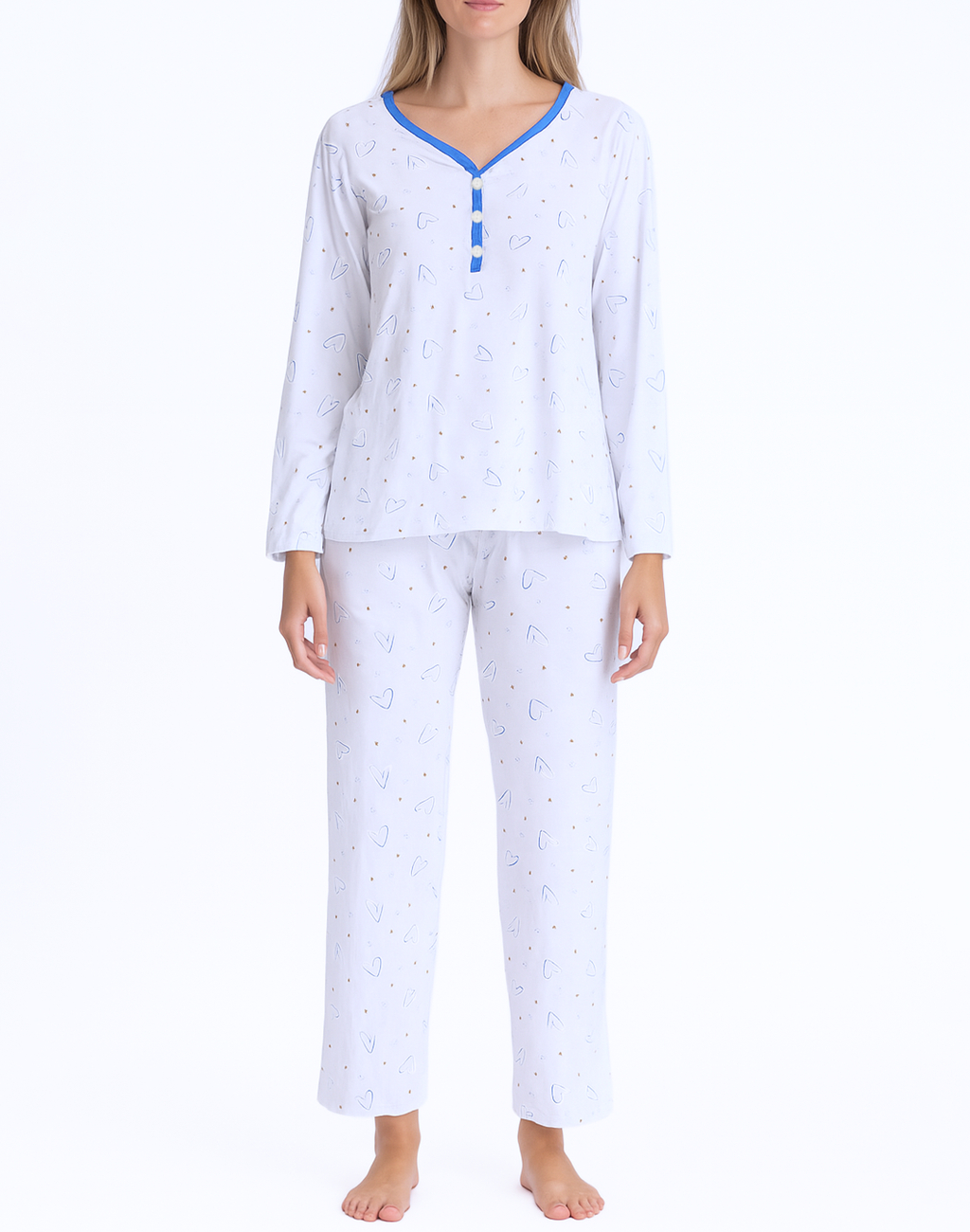 Fine Woman Pyjama Hearts Dames