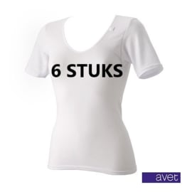 AVET DAMES SHIRT 7628 KORTE MOUW 6 STUKS