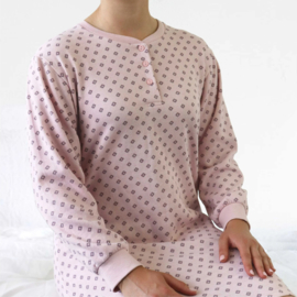Tenderness Warm Dames Nachthemd Lange Mouwen Roze