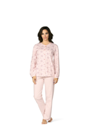 Comtessa Dames Doorknoop Pyjama Bloem