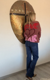 Vest Gebreid Love Is In The Air Framboos