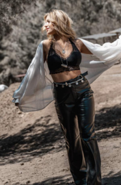Maud Western Pu Broek Zwart