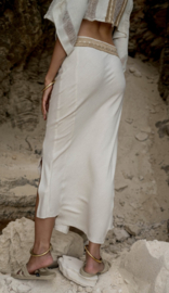 Long Jute Skirt Ivory
