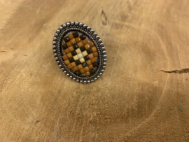 Boho Aztec Ring Bruin