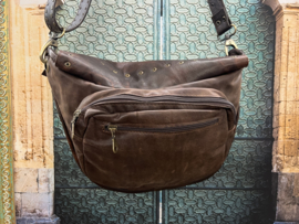 Crossbody Tas Snake Donker Bruin Leer
