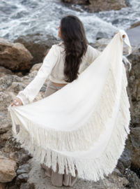 Fringe Sjaal Flecos Ecru