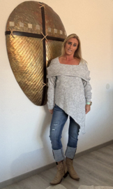 A-Symetrische Trui Licht Grijs
