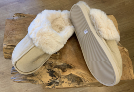 Pantoffels Fake Fur Beige