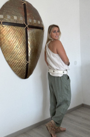 Linnen Broek Bali Army Groen