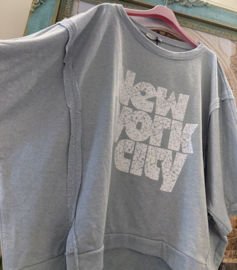 Gemeleerde Trui New York City Sky Blauw