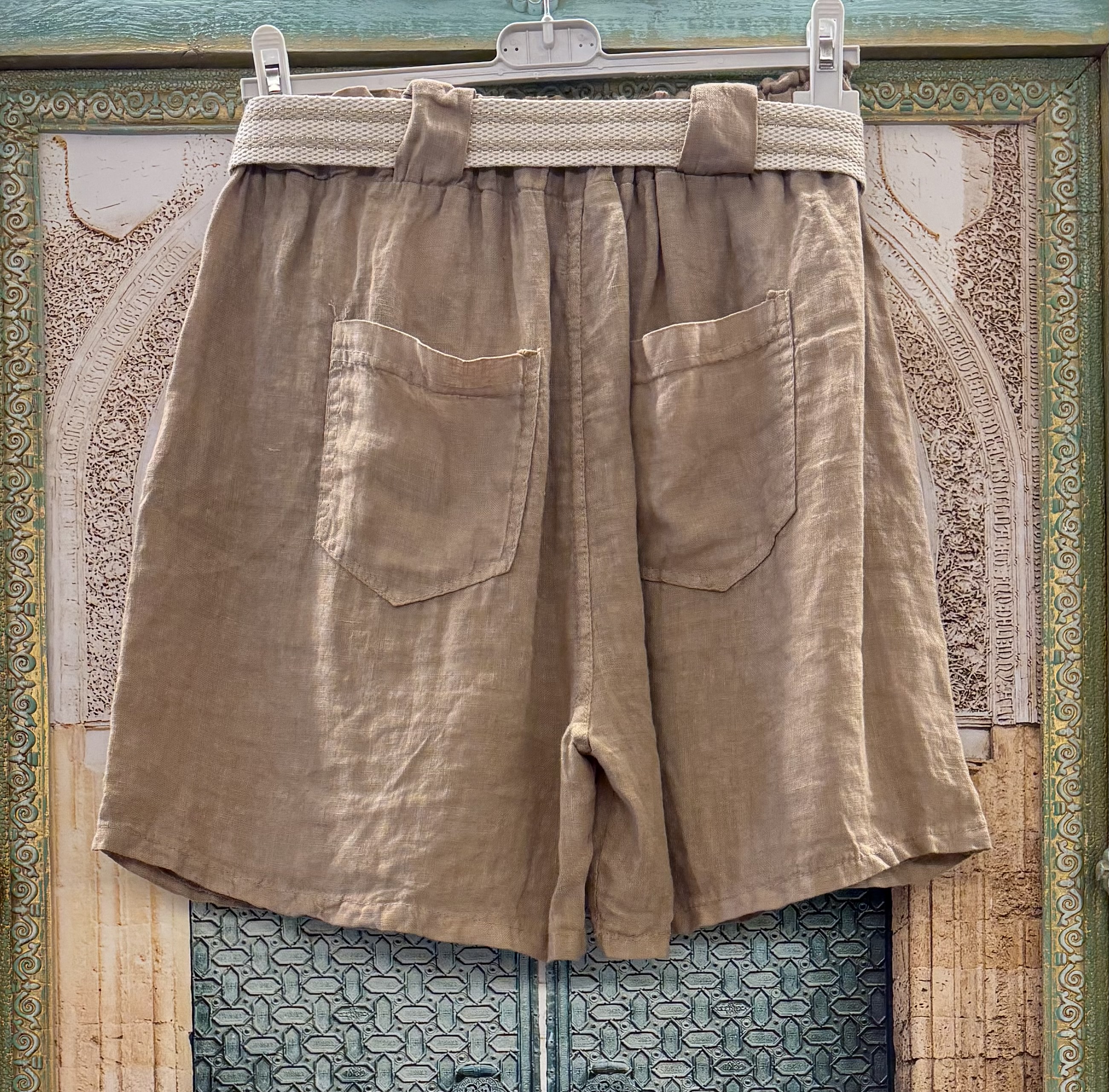 Linnen Short Camel