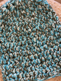 Winter Beanie Gemeleerd Turquoise/Army Groen
