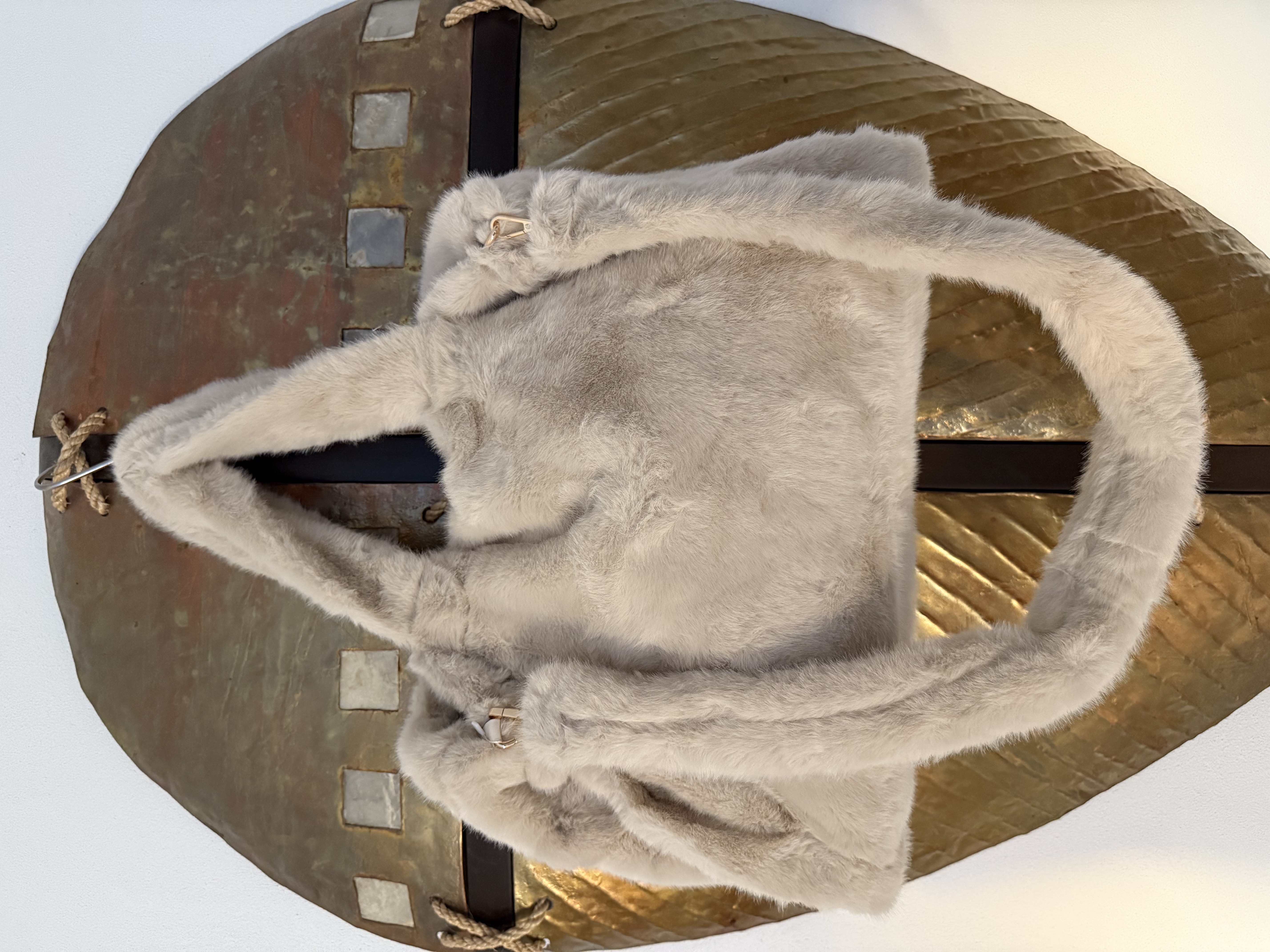 Fake Fur Shoppertas Beige