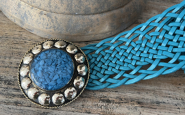Bohemian Leather Belt Blauw Breed 2