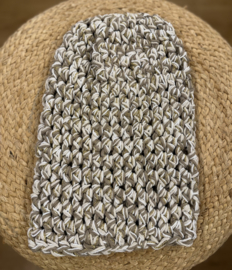 Zomer Beanie Gemeleerd Taupe/Creme/Wit