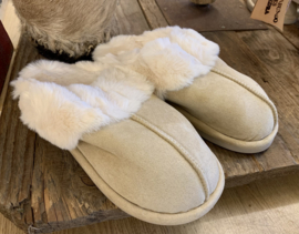 Pantoffels Fake Fur Beige