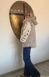 Bodywarmer Capuchon Fake Fur Beige