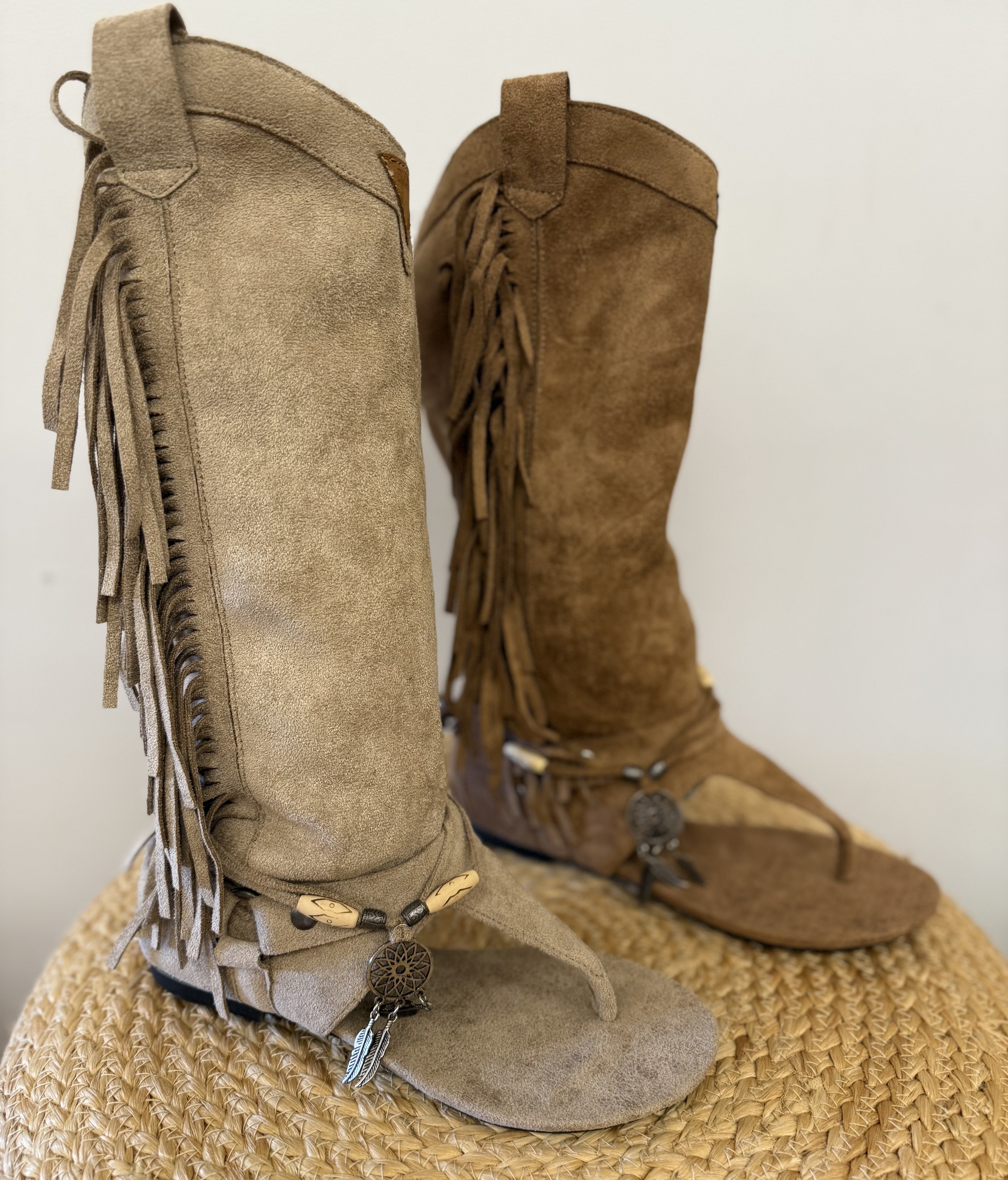 Bohemian Sandalen Hoog Beige