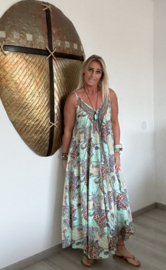 Boho Jurk Silk Mint Groen