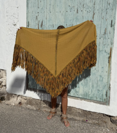 Omslagdoek/Sjaal Pelush Oker Geel Handmade