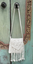 Boho Crocket Tas Franje Off White