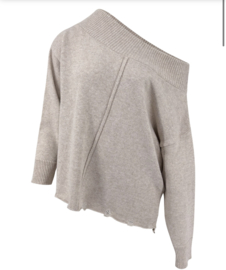 Lola Off Shoulder Sweater Licht Beige