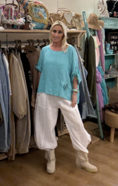 Linnen Shirt Turquoise
