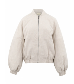 Gwen Linnen Bomber Jack Licht Beige