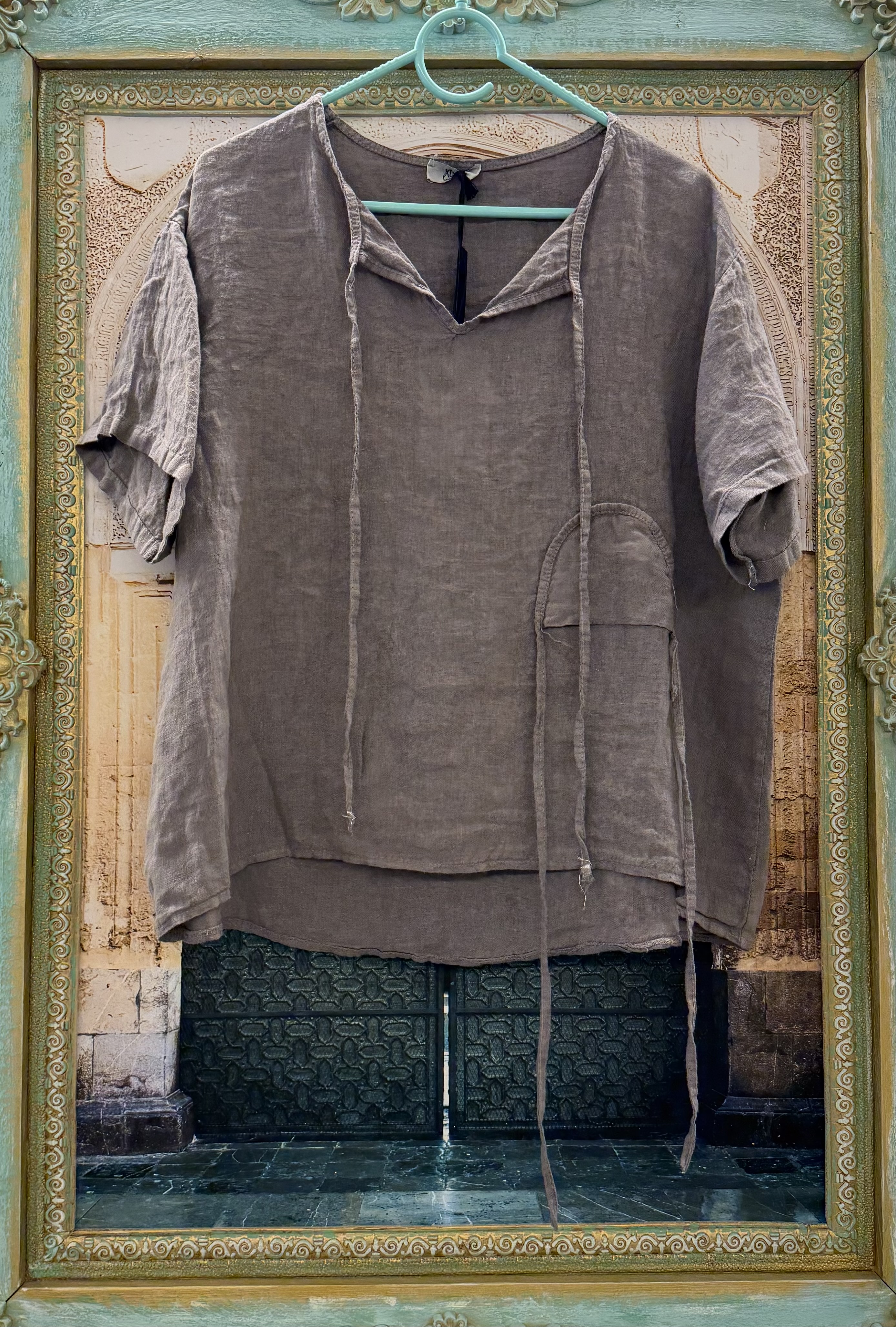 Linnen Shirt Mila Taupe