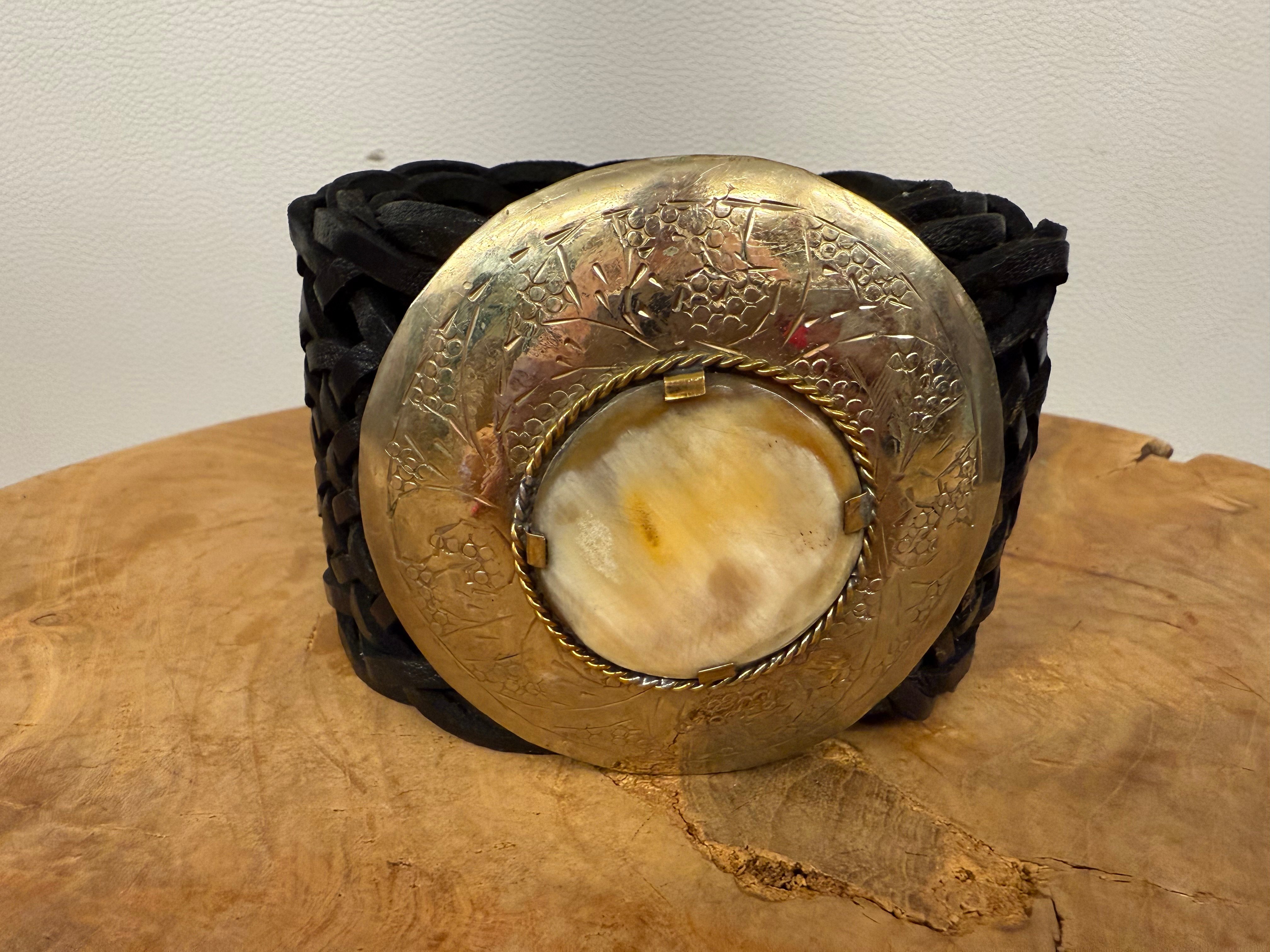 Bohemian Leather Belt Zwart Breed 2