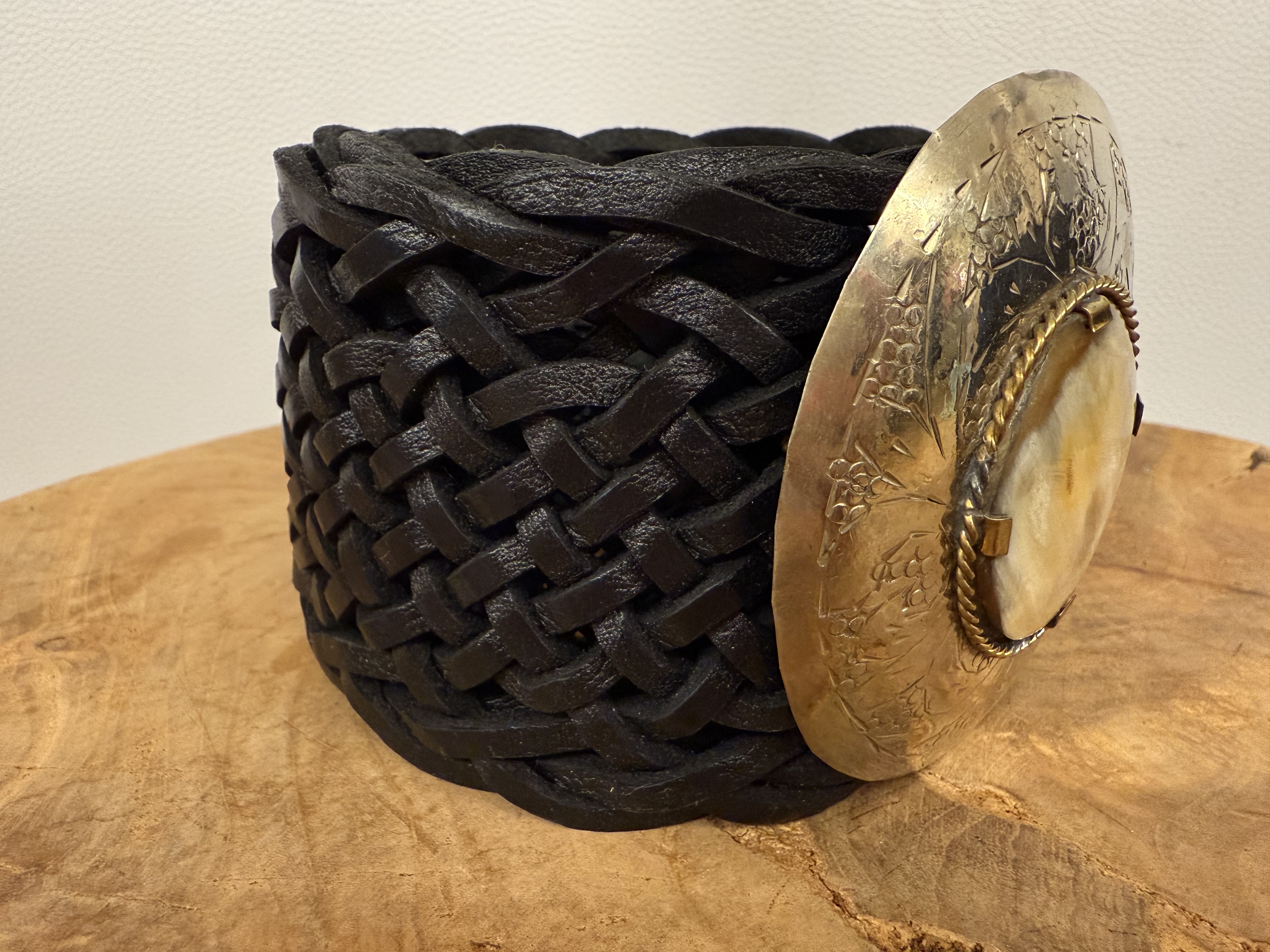 Bohemian Leather Belt Zwart Breed 2