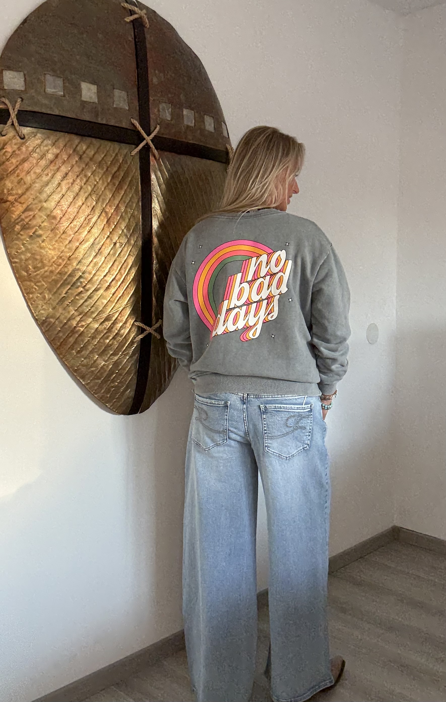 Trui No Bad Days Denim Blauw