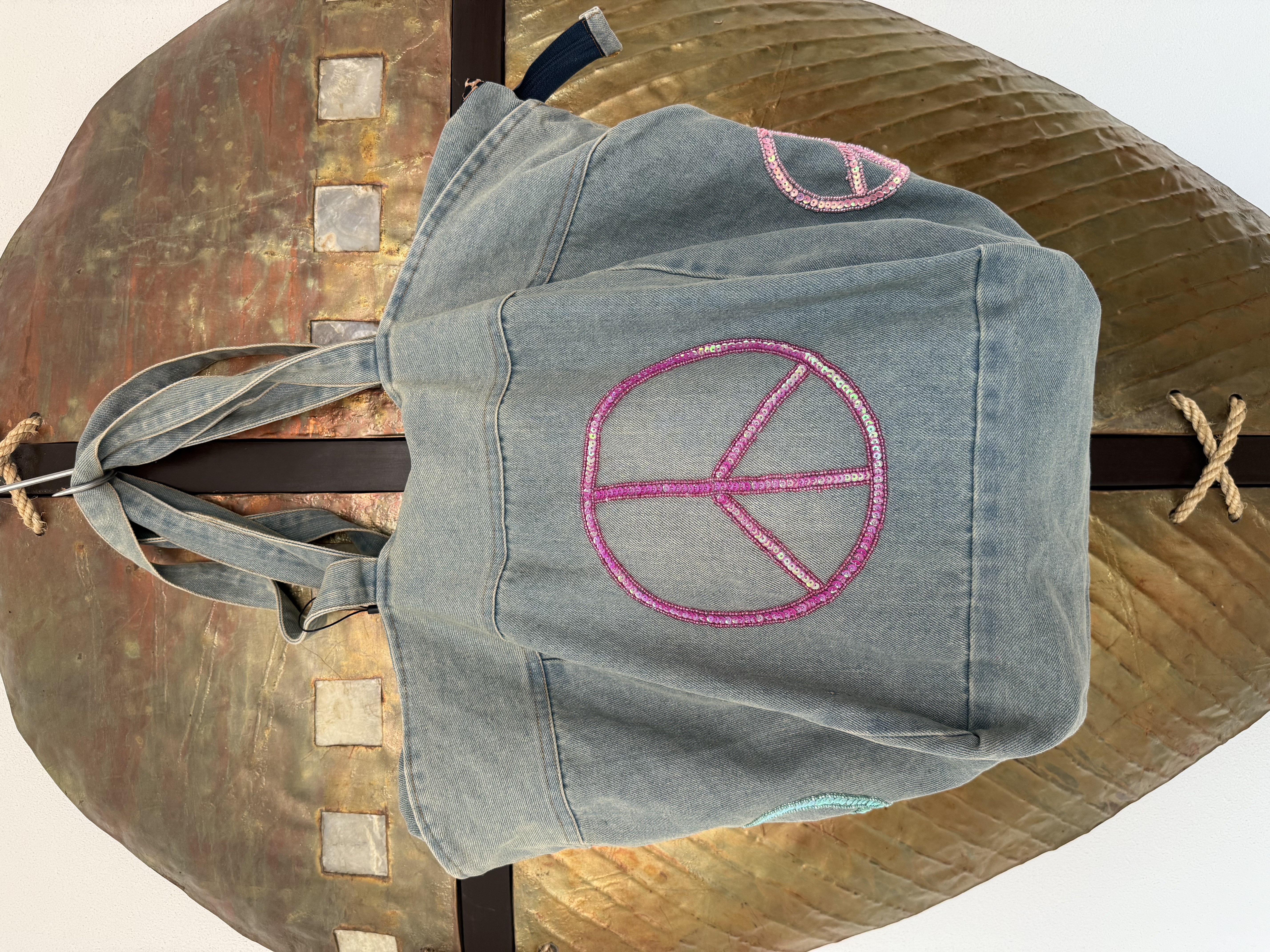 Denim Peace Shoppertas